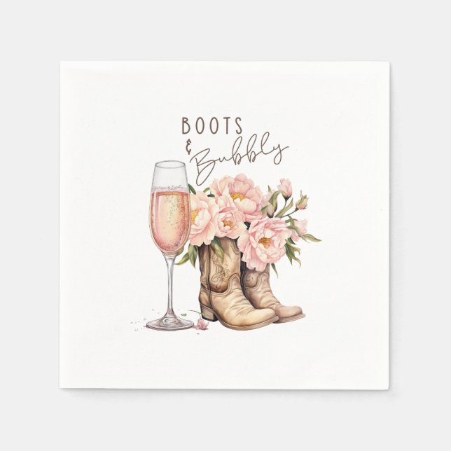 Serviette En Papier Serviettes Boots and Bubbly (Devant)