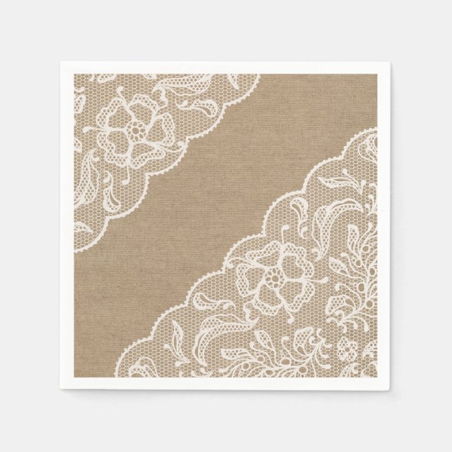 Serviette En Papier Serviettes Burlap & Lace (Devant)
