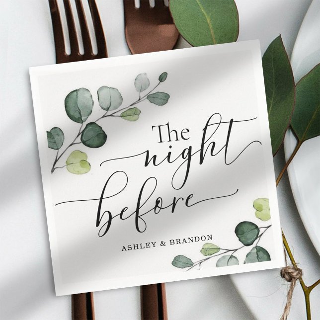 Serviette En Papier Serviettes Calligraphie La Nuit Avant (Créateur téléchargé)