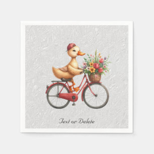 Serviette En Papier Serviettes Canard à Bicyclette Floral