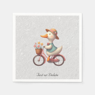 Serviette En Papier Serviettes Canard à Bicyclette Floral