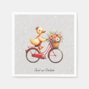 Serviette En Papier Serviettes Canard à Bicyclette Floral
