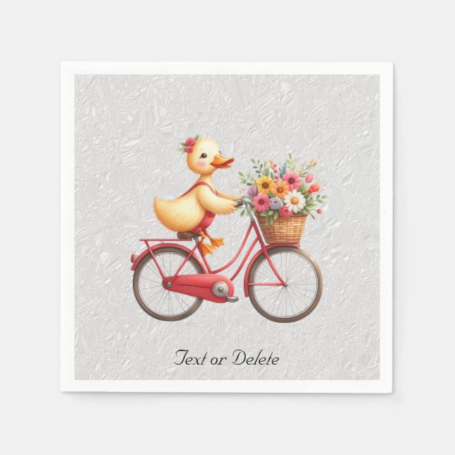 Serviette En Papier Serviettes Canard à Bicyclette Floral (Devant)