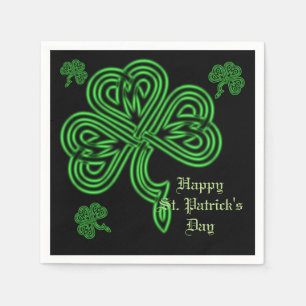 Serviette En Papier Serviettes celtiques chanceuses de shamrock