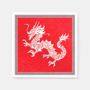 Serviette En Papier Serviettes chinoises vintages de dragon