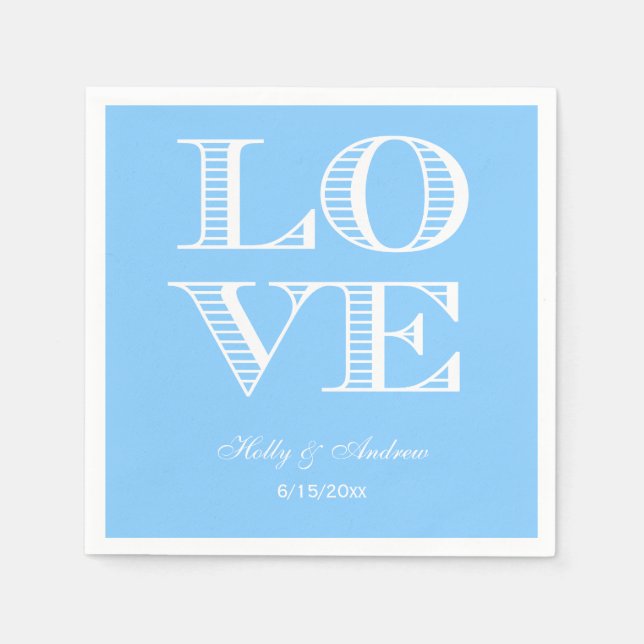 Serviette En Papier Serviettes Ciel Bleu, Amour Blanc (Devant)