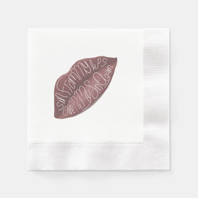 Serviette En Papier Serviettes citation "Péché de mes lèvres" R+J (Devant)