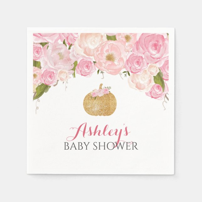 Serviette En Papier Serviettes citrouille rose (Devant)