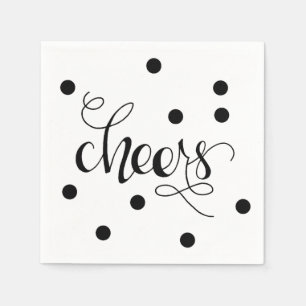 Serviette En Papier Serviettes Cocktail Set noir et blanc