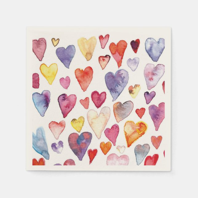 Serviette En Papier Serviettes coeurs  (Devant)