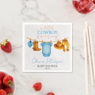 Serviette En Papier Serviettes Cow-Boy Bleu Poussiéreux Fête Bébé Occi
