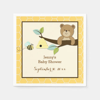 Serviette En Papier Serviettes Customisées d'ours de miel et d'abeille