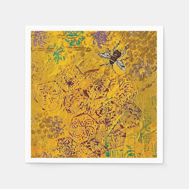 Serviette En Papier Serviettes d'abeilles miel (Devant)
