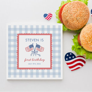 Serviette En Papier Serviettes d'anniversaire All American Boy 4 juill