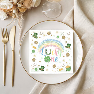 Serviette En Papier Serviettes d'anniversaire Arc-en-ciel Chanceux