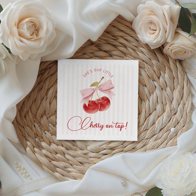 Serviette En Papier Serviettes d'anniversaire Cerise sur le Gâteau (Créateur téléchargé)