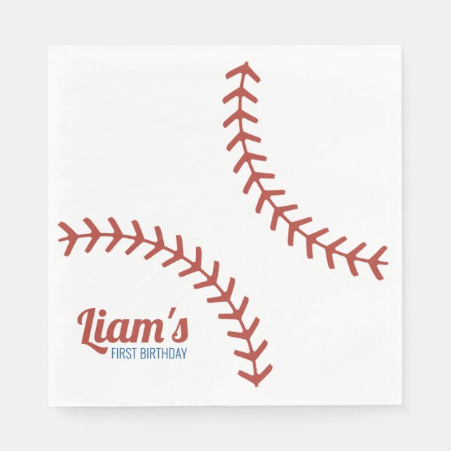 Serviette En Papier Serviettes d'anniversaire de baseball (Devant)