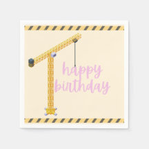 Serviettes d'anniversaire de construction