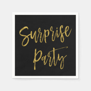 Serviette En Papier Serviettes d'anniversaire de feuille d'or de