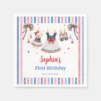 Serviette En Papier Serviettes d'anniversaire de fille avec vêtements 