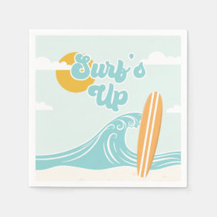 Serviette En Papier Serviettes d'anniversaire de plage Surf's Up