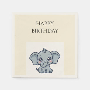 Serviette En Papier Serviettes d'anniversaire éléphant bébé mignon