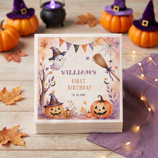Serviette En Papier Serviettes d'anniversaire Halloween Citrouille Squ (Créateur téléchargé)