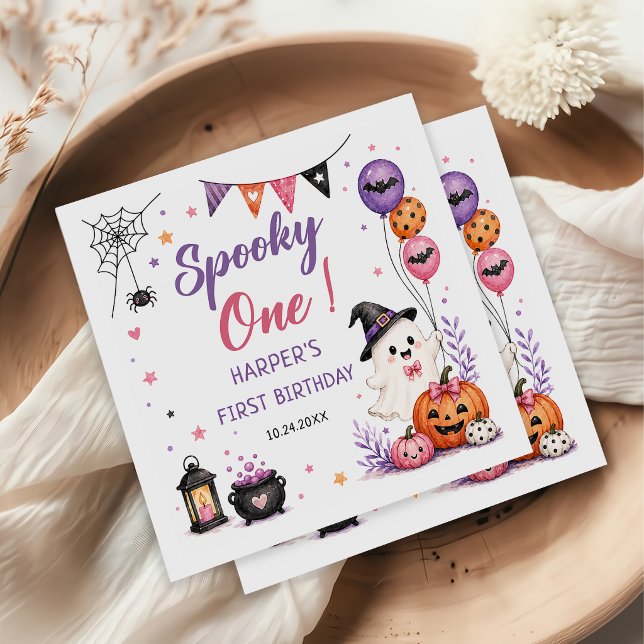Serviette En Papier Serviettes d'anniversaire Halloween Spooky One (Créateur téléchargé)