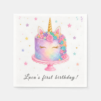 Serviette En Papier Serviettes d'anniversaire Licorne