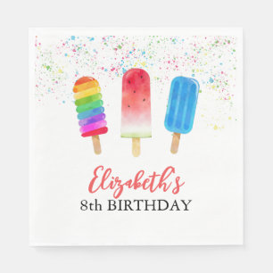 Serviette En Papier Serviettes d'anniversaire personnalisées avec nom
