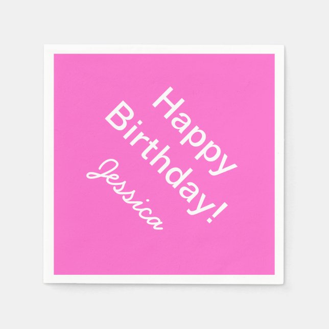 Serviette En Papier Serviettes d'anniversaire personnalisées en couleu (Devant)