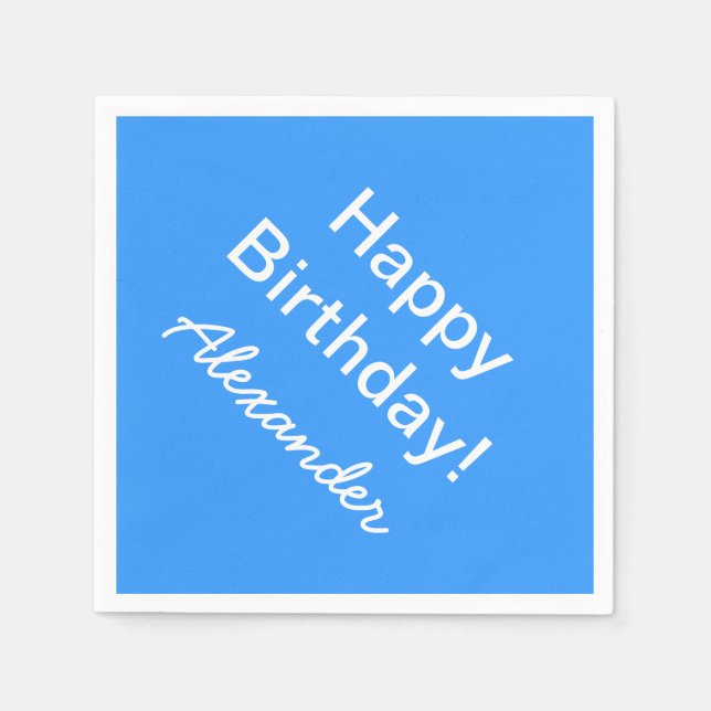Serviette En Papier Serviettes d'anniversaire personnalisées en couleu (Devant)