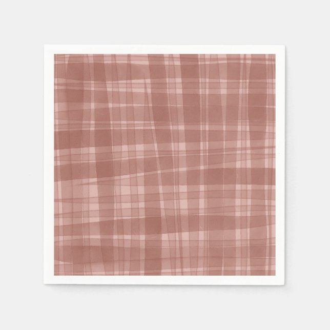 Serviette En Papier Serviettes d'anniversaire plaid rustique d'automne (Devant)