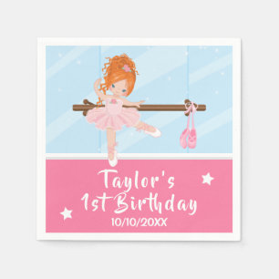 Serviette En Papier Serviettes d'anniversaire pour ballerine aux cheve