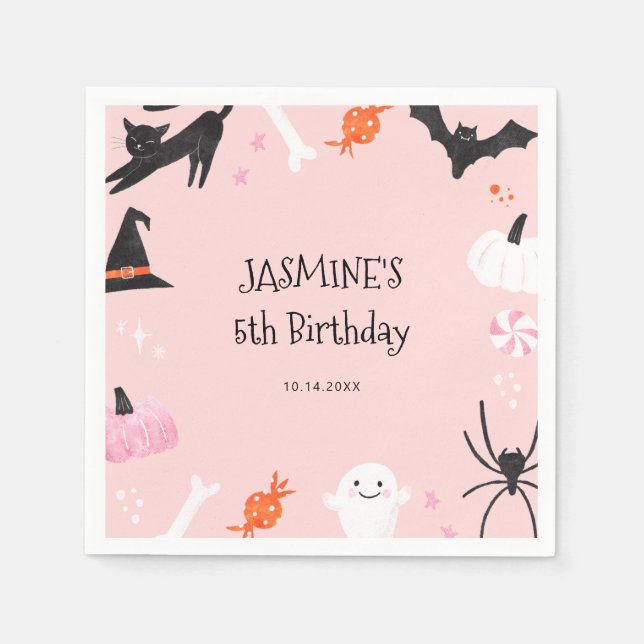Serviette En Papier Serviettes d'anniversaire pour filles d'Halloween (Devant)