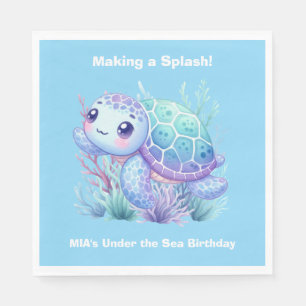 Serviette En Papier Serviettes d'anniversaire pour filles "Sous l'océa