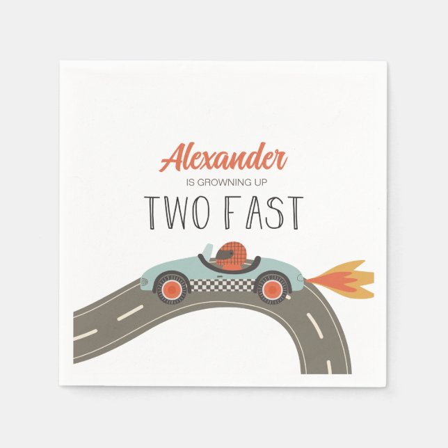 Serviette En Papier Serviettes d'anniversaire pour voiture de course b (Devant)