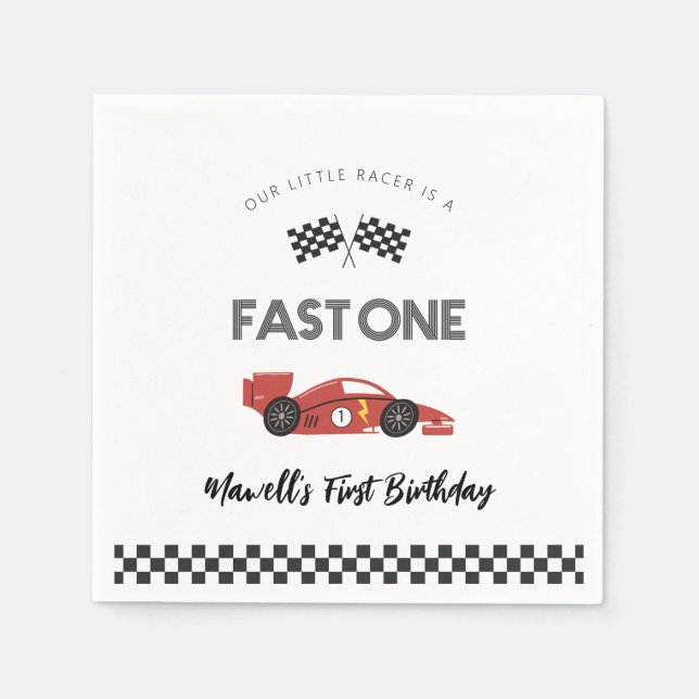 Serviette En Papier Serviettes d'anniversaire pour voiture de course F (Devant)