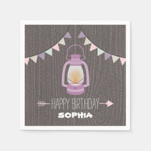 Serviette En Papier Serviettes d'anniversaire violette