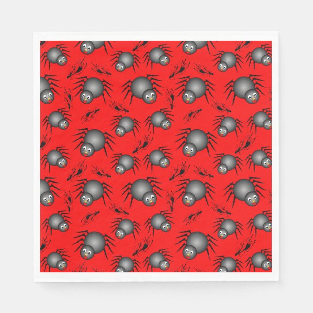 Serviette En Papier Serviettes d'araignées d'Halloween mignonnes (Devant)