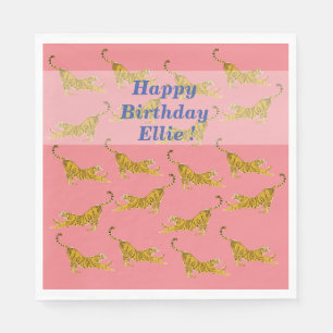 Serviette En Papier Serviettes d'art de tigres jaunes