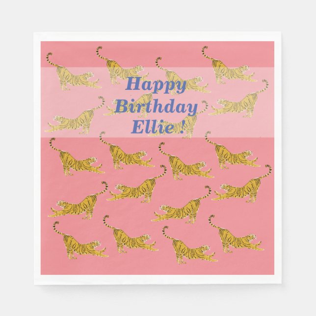 Serviette En Papier Serviettes d'art de tigres jaunes (Devant)