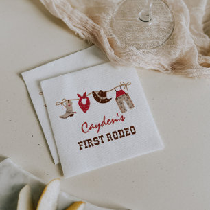 Serviette En Papier Serviettes de 1er anniversaire First Rodeo Western