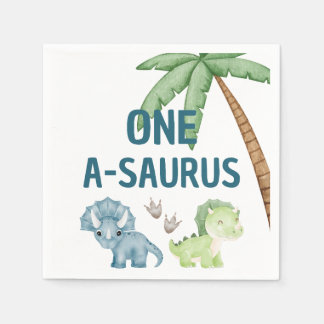 Serviette En Papier serviettes de 1er anniversaire One-A-Saurus