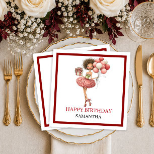 Serviette En Papier Serviettes de Anniversaire avec Texte Chic Femme D