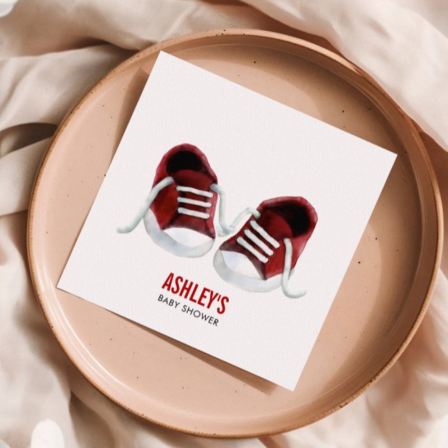 Serviette En Papier Serviettes de Baby shower Basket rouges, neutres s (Créateur téléchargé)