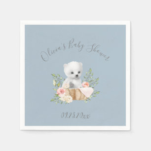 Serviette En Papier Serviettes de Baby shower bleu pour ours polaire