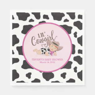 Serviette En Papier Serviettes de baby shower de cow-girl de Lil -