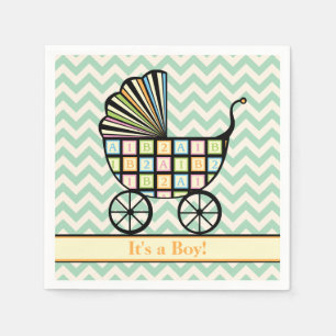 Serviette En Papier Serviettes de baby shower de poussette des blocs