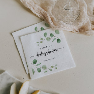 Serviette En Papier Serviettes de Baby shower Eucalyptus de luxe vert